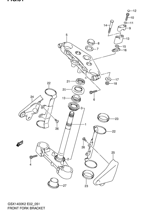 Steering stem              

                  Model k2/k3/k4