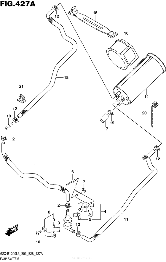 Система вентиляции бензобака (Gsx-R1000L6 E33)