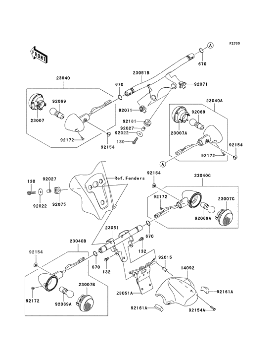 Turnsignal front & rear lamp