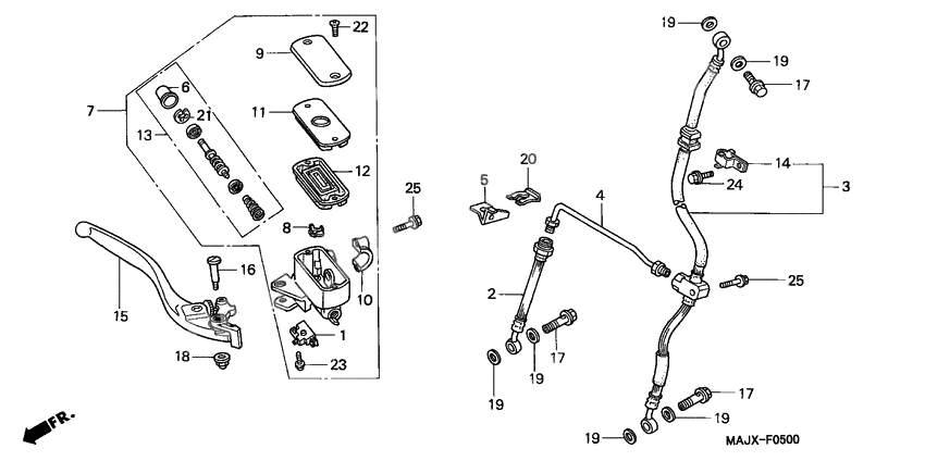 Fr. brake master cylinder              

                  ST1100