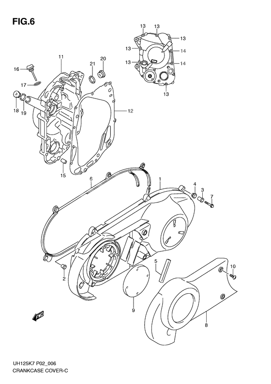 Crankcase cover ass`y (v