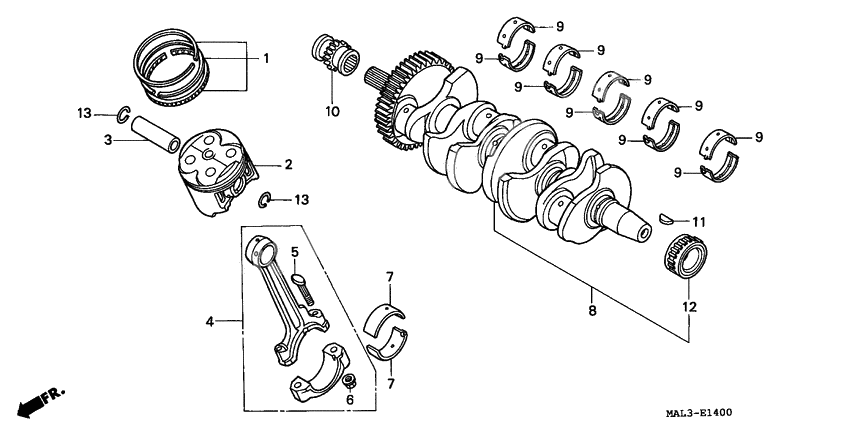 Crankshaft/piston