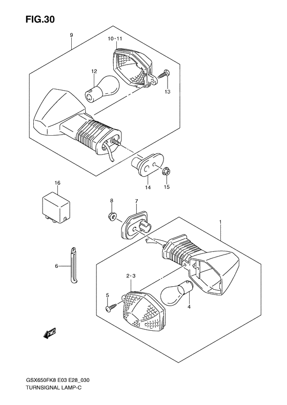 Turnsignal front & rear lamp