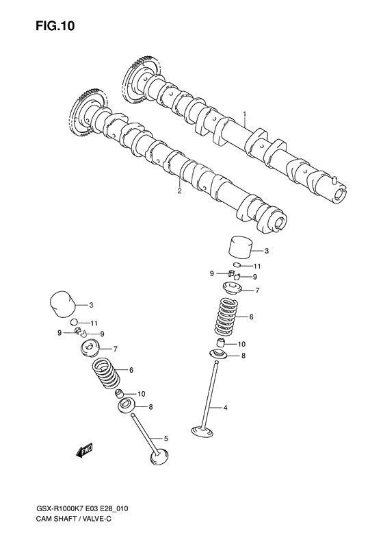 Camshaft - valve