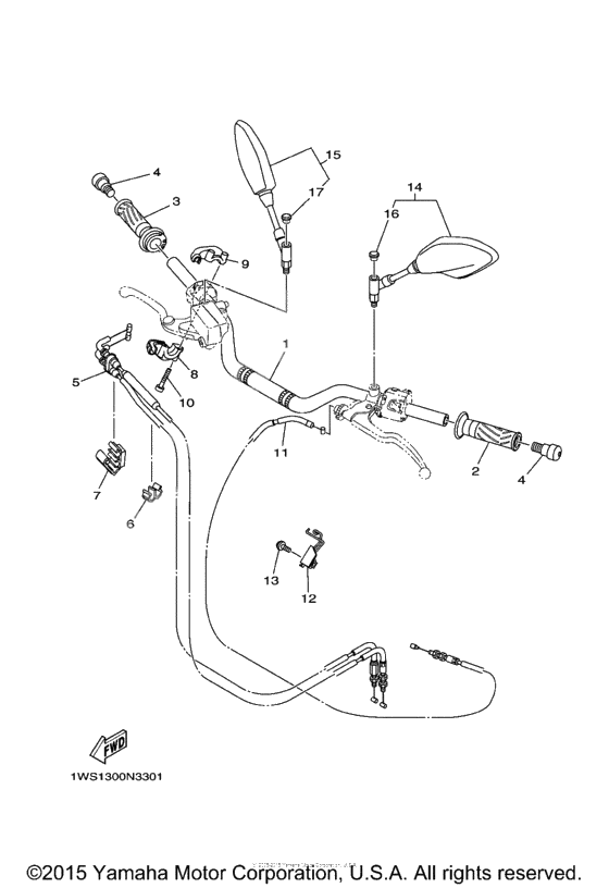 Steering handle cable