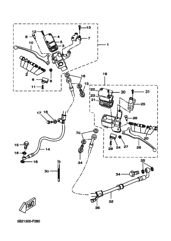 M. cylinder for disk brake