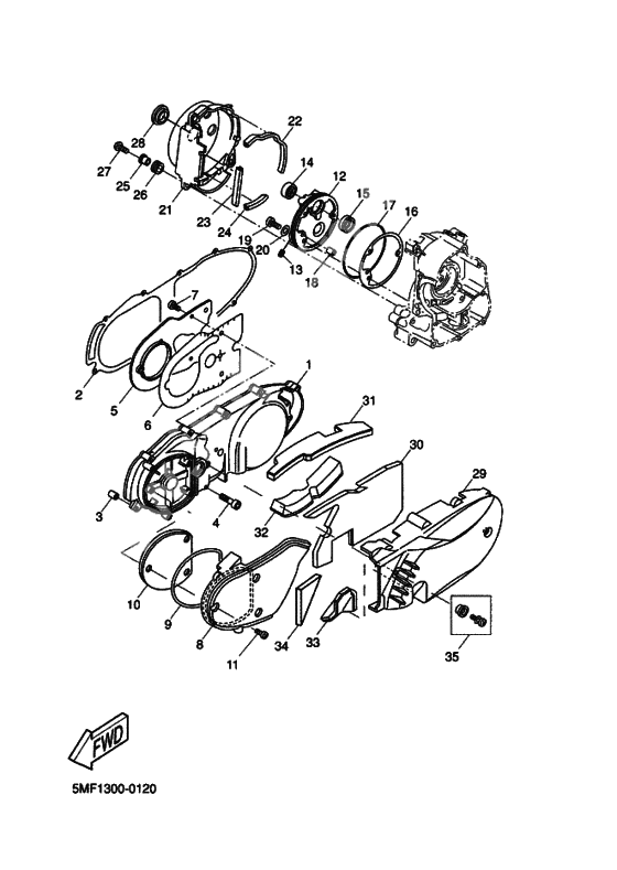 Crankcase cover ass`y (v