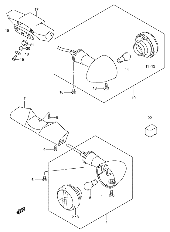 Turnsignal front & rear lamp