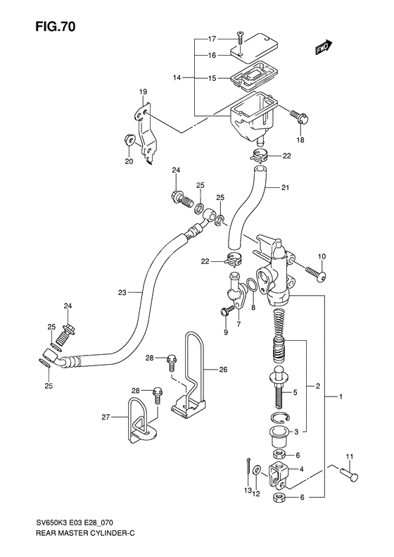 Rear master cylinder              

                  Sv650k3