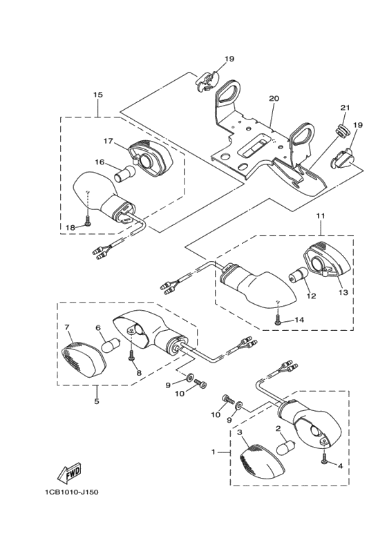 Rear flasher light assy