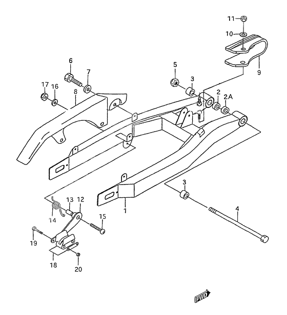 Rear swinging arm