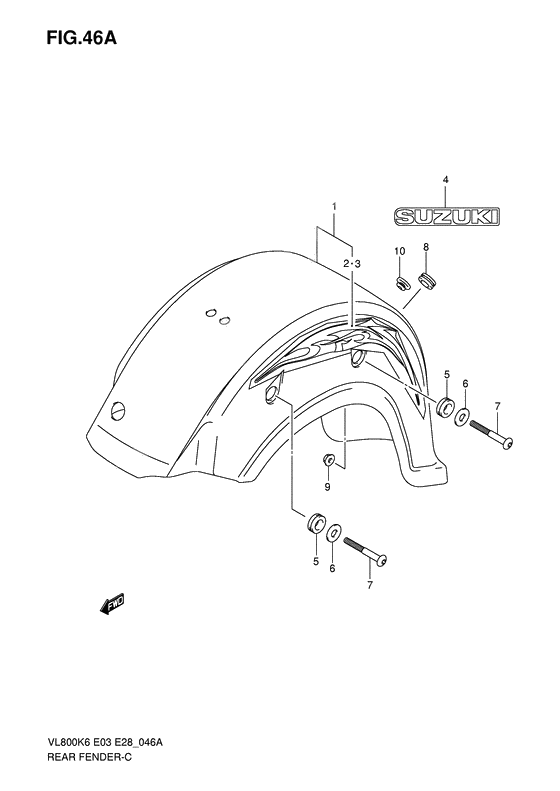 Rear fender              

                  Vl800ck7