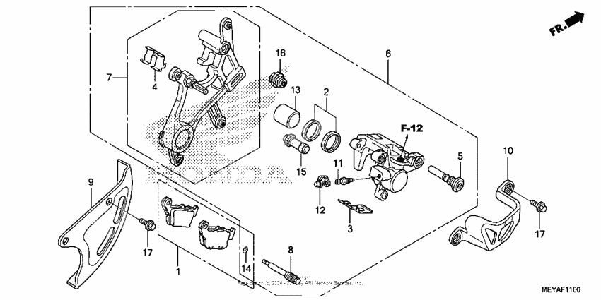 Rear brake caliper