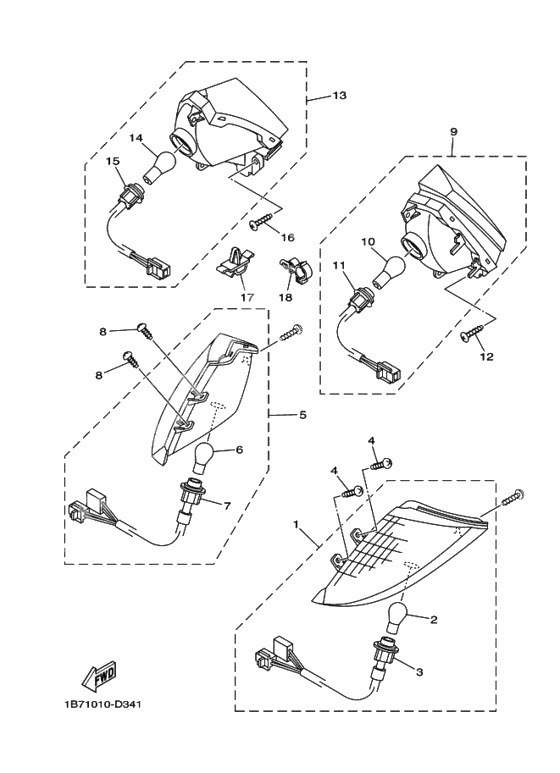 Rear flasher light assy