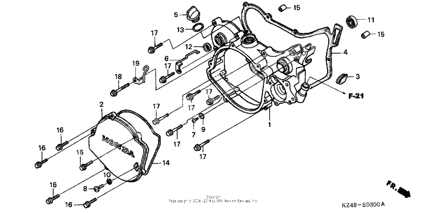 Right crankcase cover ('02-'04)