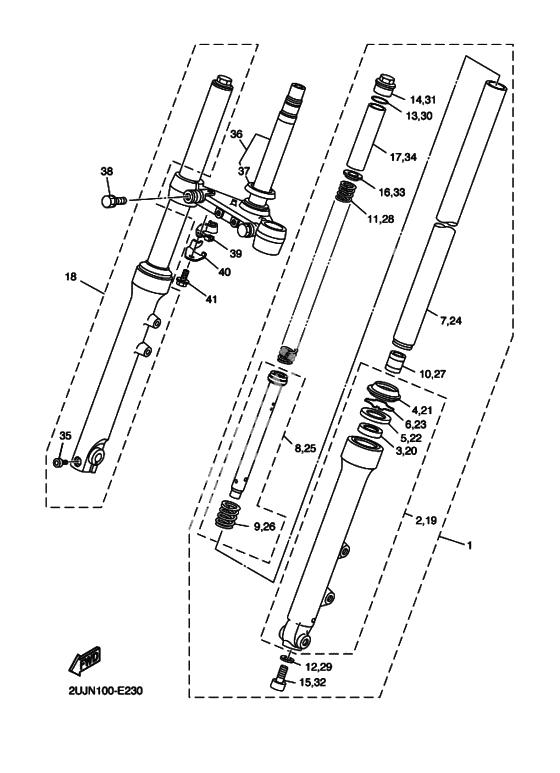 Вилка передней оси