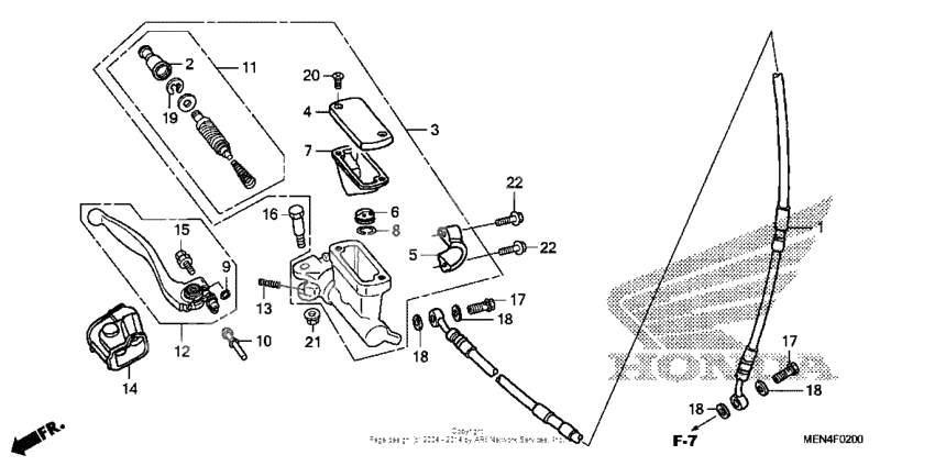 Front brake master cylinder