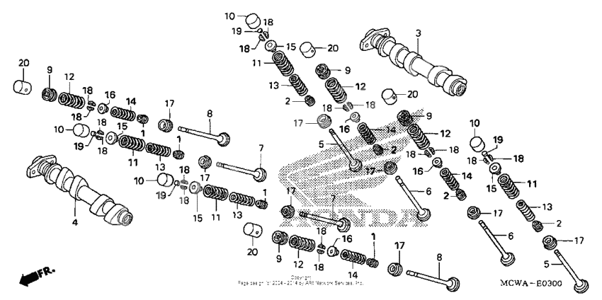 Camshaft + valve (fr.)
