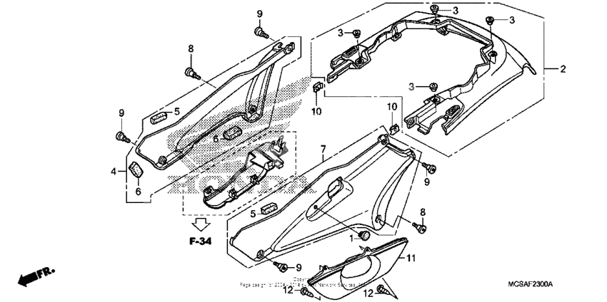 Side cover + rear cowl