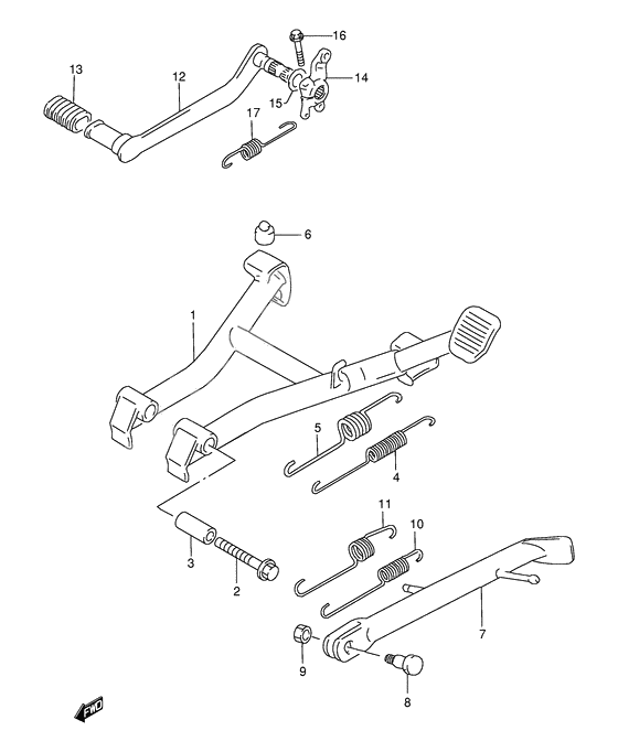 Stand - rear brake