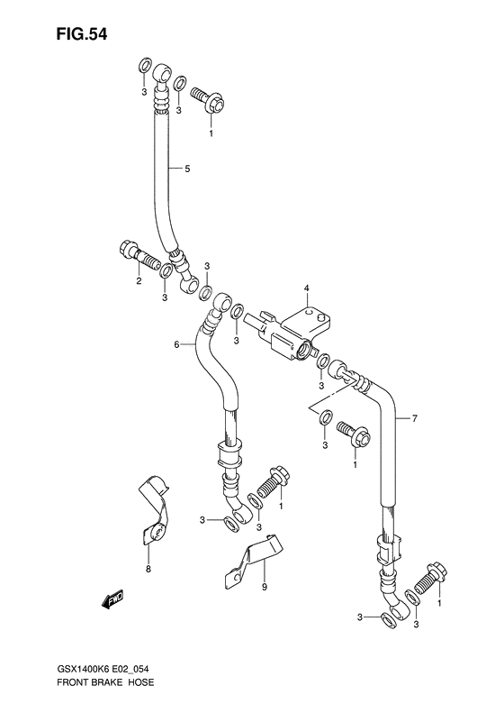 Front brake hose