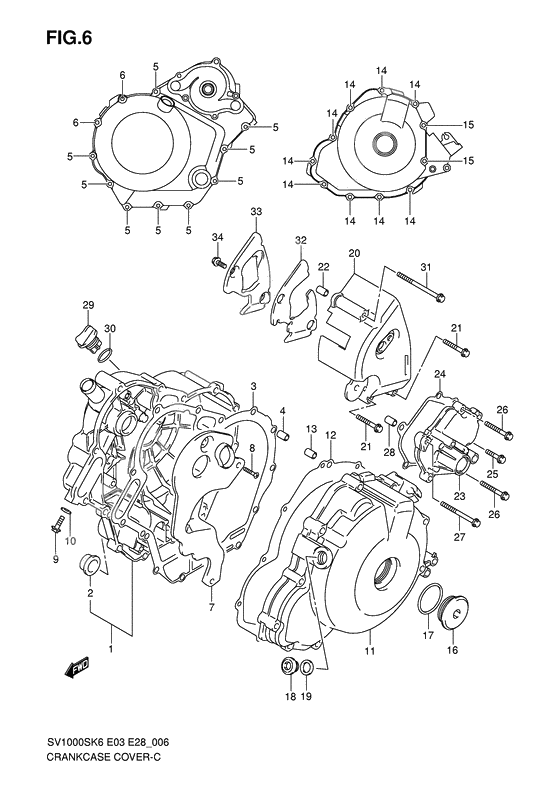 Crankcase cover ass`y (v