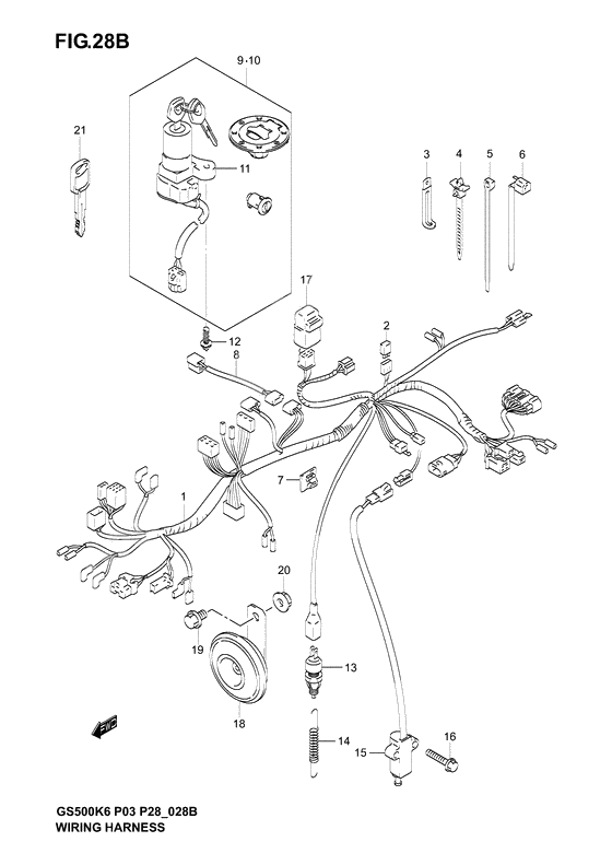 Wiring harness              

                  Gs500fk4/k5/k6