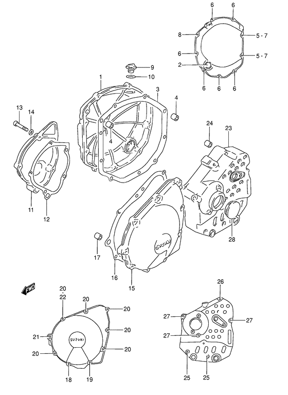 Crankcase cover ass`y (v