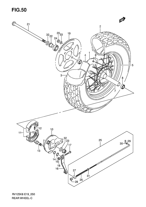 Rear wheel complete assy