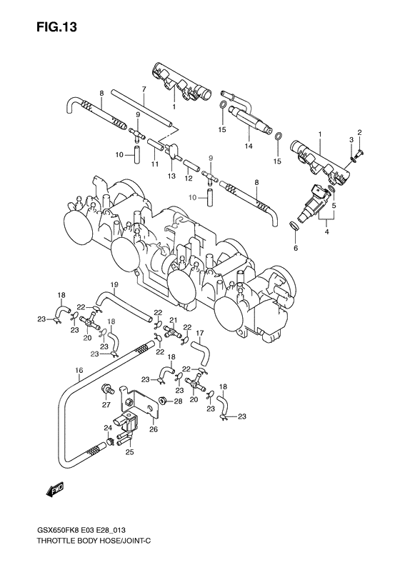 Throttle body hose/joint