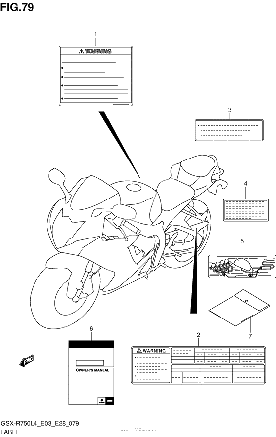 Информационные наклейкиl (Gsx-R750L4 E33)