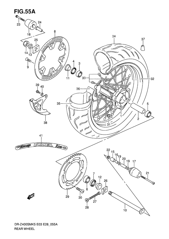 Rear wheel complete assy              

                  Model k7/k8/k9