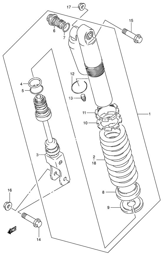 Rear shock absorber              

                  Model k5/k6