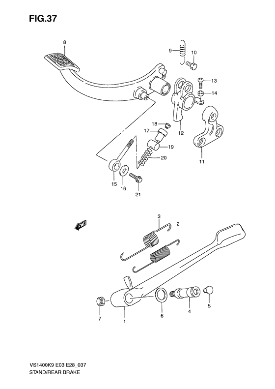 Stand - rear brake