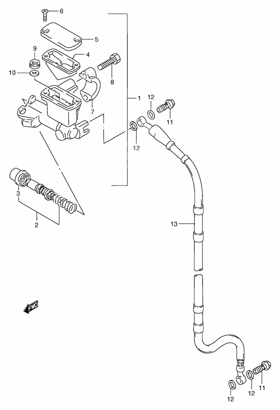 Front master cylinder              

                  Model t/v/w