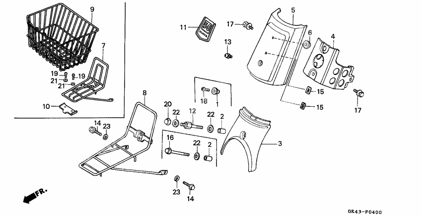 Top cover/front carrier