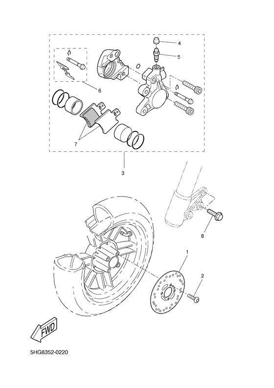 Front brake caliper