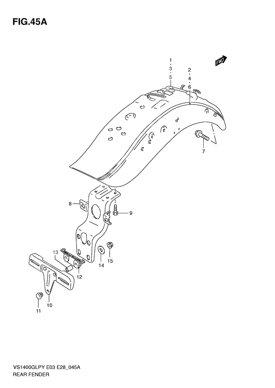 Rear fender              

                  Model v/w/x