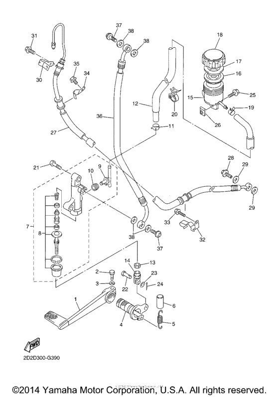 Rear master cylinder