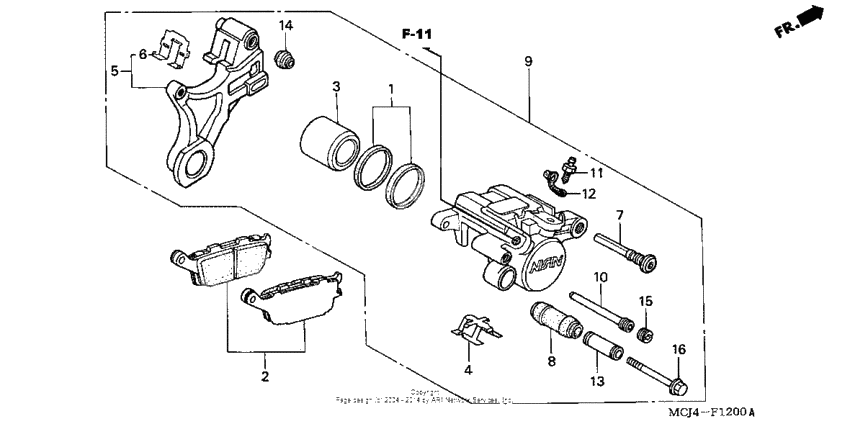 Rear brake caliper