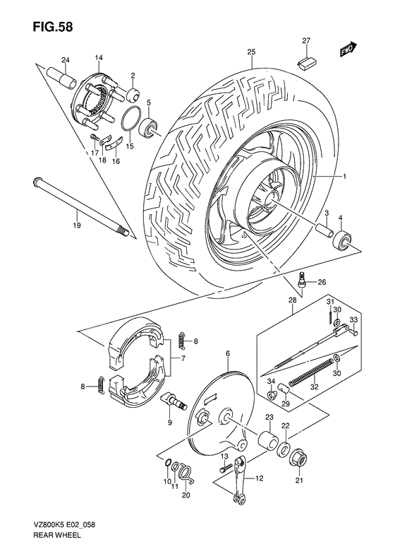 Rear wheel complete assy