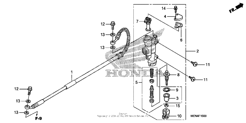 Rear brake master cylinder