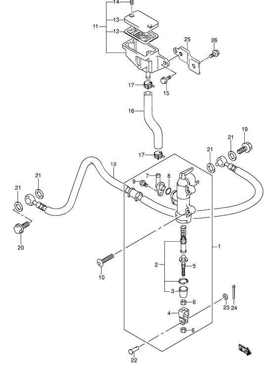 Rear master cylinder              

                  Model k3