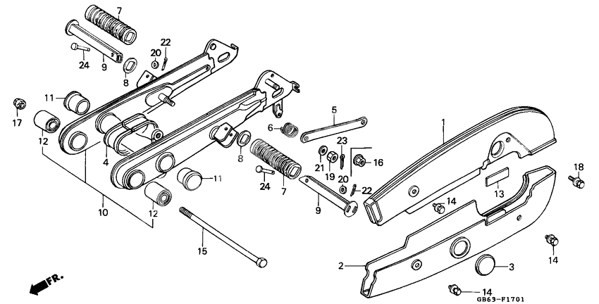 Rear fork/chain case              

                  C90E/MF/G/MG/N/MN