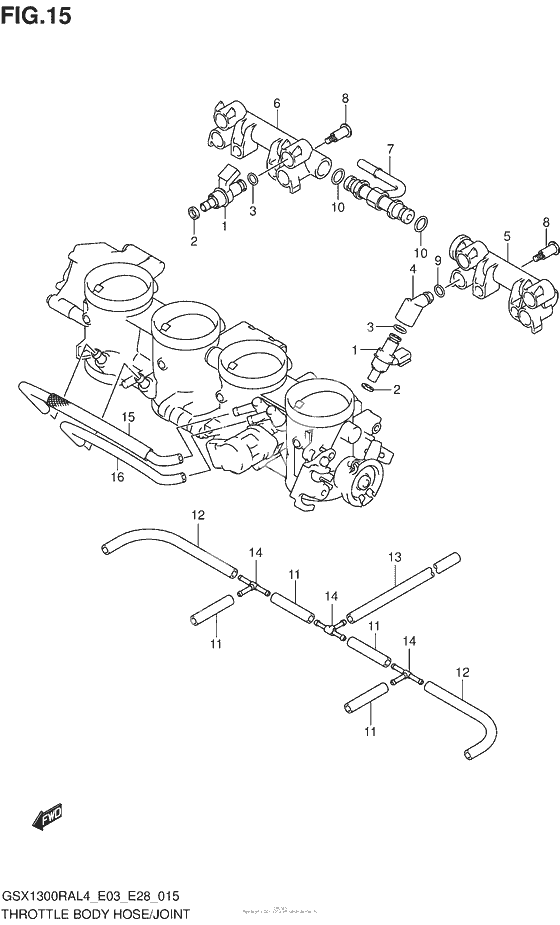 Throttle Body Hose/joint (Gsx1300Ral4 E28)