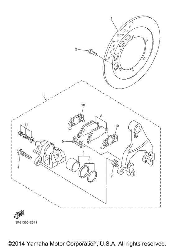 Rear brake caliper