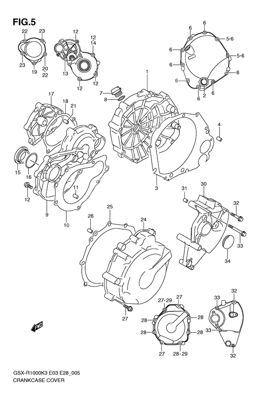 Crankcase cover ass`y (v