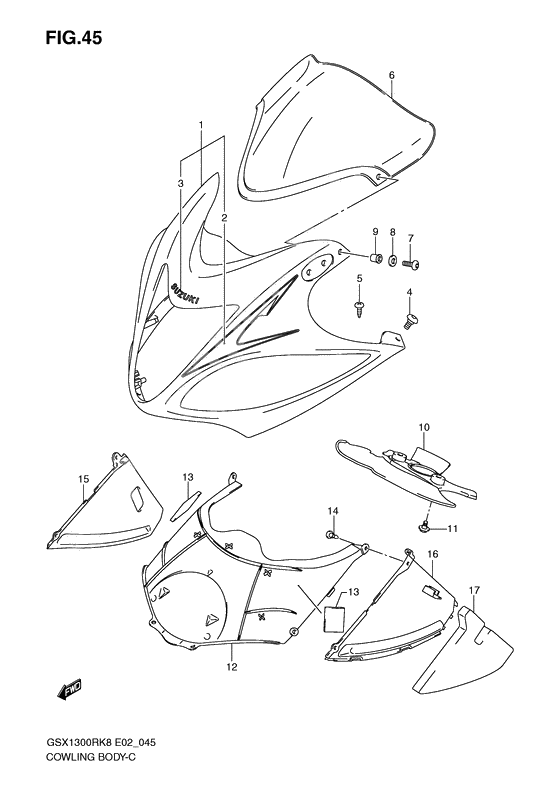 Cowling body              

                  Model k8