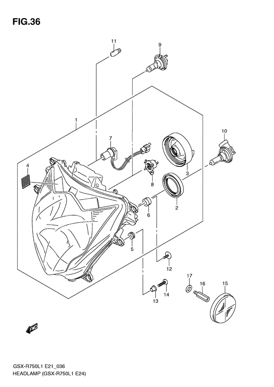 Headlamp              

                  Gsx-r750l1 e24