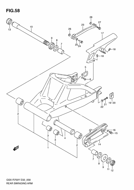 Rear swinging arm              

                  Model y/k1